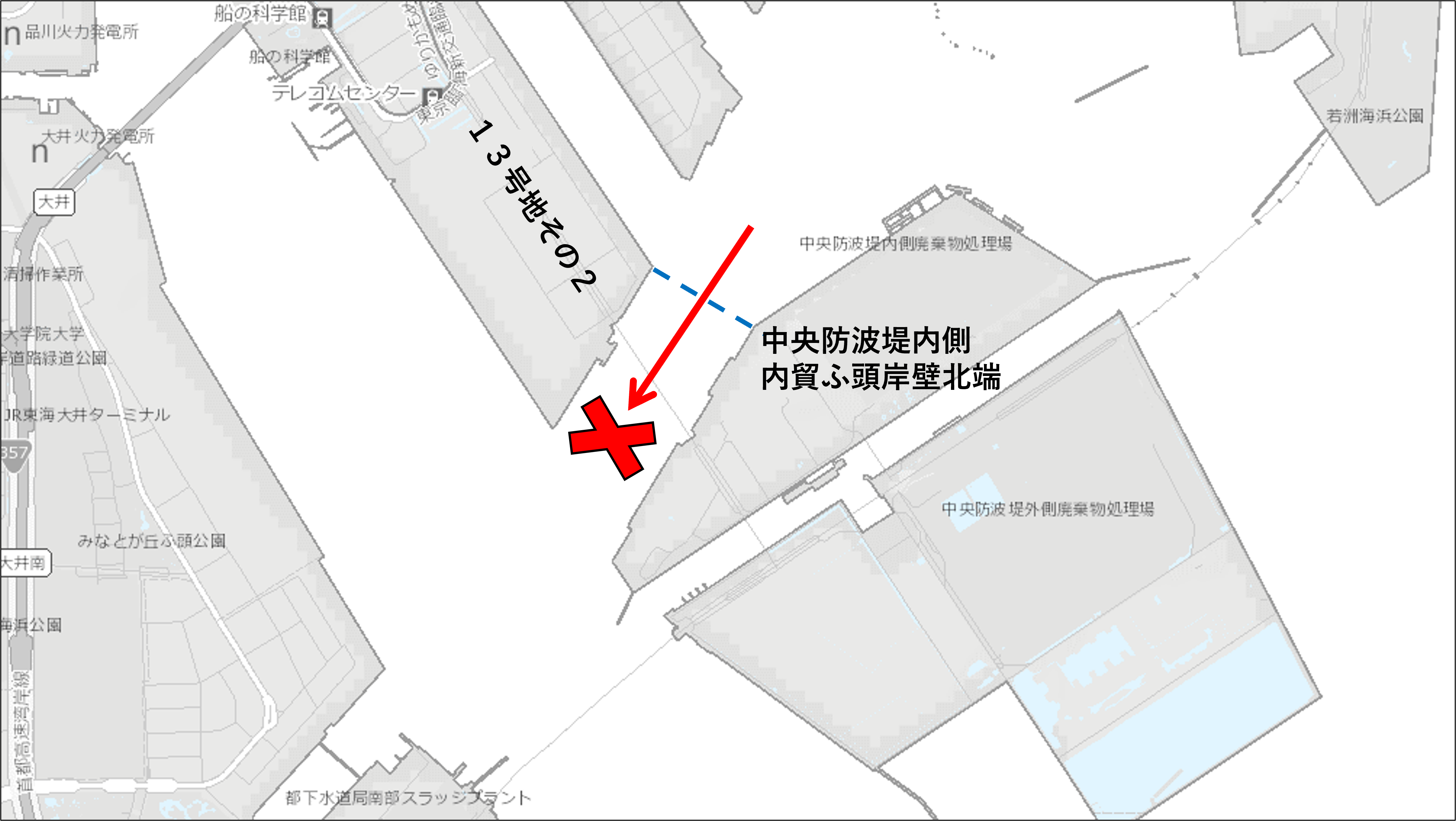 西行禁止の略図(特定航法)