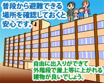 普段から津波の避難場所を確認しておきましょう